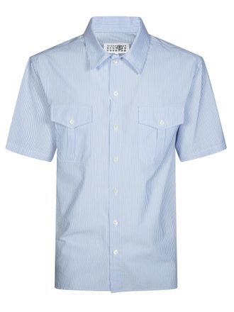 Maison Margiela Pinstripe Short-Sleeved Tailored Shirt