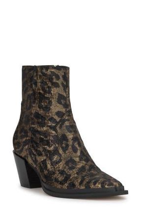 Jessica Simpson Helvona Pointed Toe Bootie in Golden/Black at Nordstrom Rack, Size 10