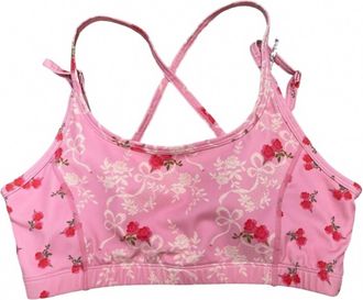 LoveShackFancy Womens Aiden Sports Bra In Rosy Romance