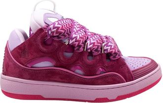 Lanvin Leather, Fabric, And Suede Sneakers