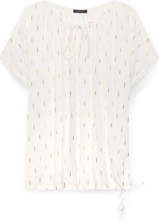 Fiorella Rubino Crepon blouse met koordjes - Dames - Blouses - Wit - L - Overhemden