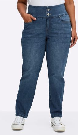 Sheego Bequeme Jeans SHEEGO, Damen, Gr. 40, Normalgr&ouml;ssen, blau, stone, washed, 99% Baumwolle, 1% Elasthan, unifarben, lang, Jeans Bequeme Jeans