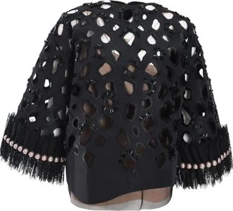 Biyan Jadine blouse met uitgesneden details - Zwart