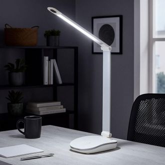 Globo Lighting Lampada da tavolo Touch dimmer Lampada da tavolo USB 3 livelli argento, 1x LED 5W 300lm bianco neutro, LxLxH 71x12x71 cm