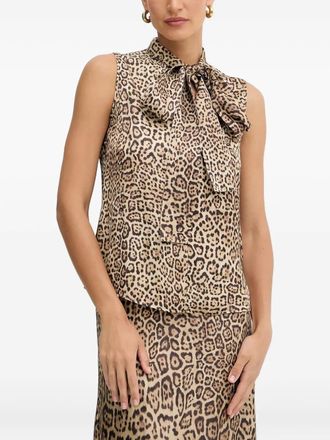 Marciano bow leopard-print blouse - Neutrals