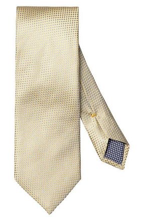 Eton Micro Silk Tie in Light Yellow at Nordstrom