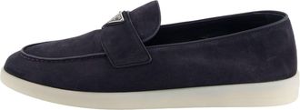 Prada SS26 Suede Logo Loafer Navy 2DG124-103-F0008