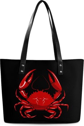 Generic Red Crab Tote Bags for Women Cute Shoulder Purses Handbags