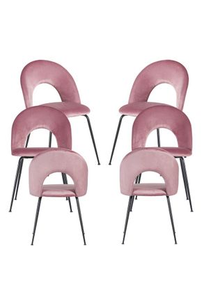 Regalos Miguel Regalos Miguel - Packs Sillas Comedor - Pack 6 Sillas Dawa Black Terciopelo - Rosa