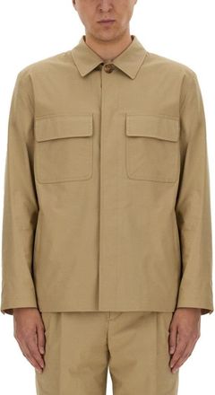 Lardini Structured Cotton-Blend Shirt Jacket