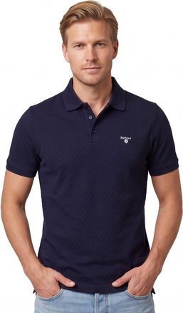 Barbour Navy polo Barbour tailored fit 3 knoops sluiting