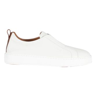 Santoni Sneakers, male, White, Size: 10 1/2 US Cleanic Slip-On Sneaker