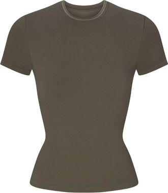 Nike (WMNS) Nike x SKIMS Ribbed Seamless Baby T-Shirt Dusty Oakmoss SSSSL9718W-DOD