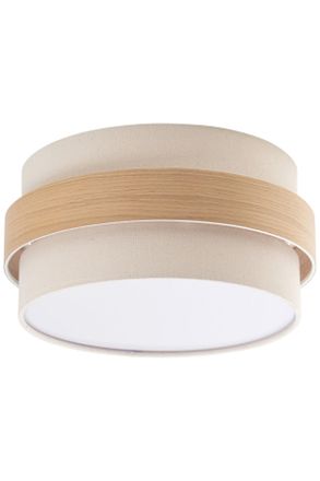 Novel Deckenleuchte, Naturfarben, Holz, Metall, Kunststoff, Textil, Eiche, furniert, 18 cm, Lampen & Leuchten, Innenbeleuchtung, Deckenleuchten, Deckenleuch