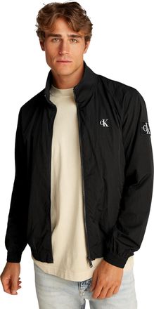 Calvin Klein Mens Unpadded Harrington Windbreaker with Stand Collar, Black (Ck Black), S