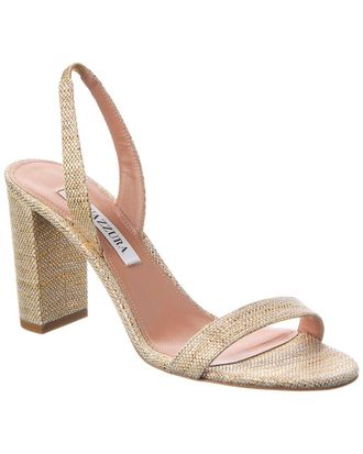 Aquazzura So Nude Block 85 Canvas Slingback Sandal