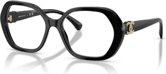 Chanel CH3496 Square Acetate Frame Eyeglasses - Black