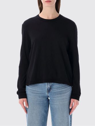 James Perse T-shirt a maniche lunghe in cotone glitter con scollo rotondo