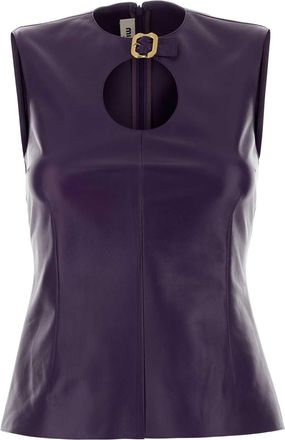 Miu Miu Purple Leather Top