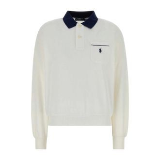 Polo Ralph Lauren Terry Polo Shirt - female - Polo Ralph Lauren - Sweatshirts - White - XS - Sweatshirts & Hoodies