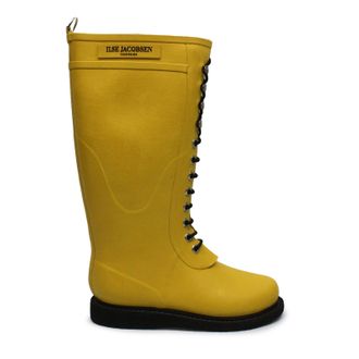 Ilse Jacobsen Rub1 Rubber Womens Calf Length Boots - Cyber Yellow - Size:UK 6