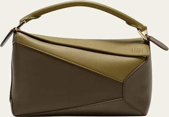 Loewe Puzzle Edge Small Top-Handle Bag in Bicolor Leather