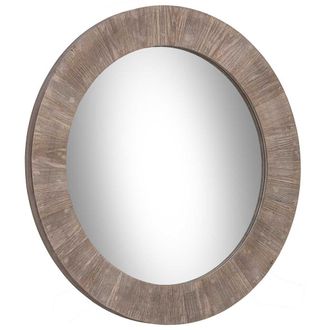 Wanderlust Deco Espejo De Madera Marr&oacute;n D80x3.5h Cm