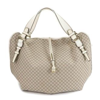Celine Beige Canvas Leather Tote Bag (Pre-Owned)