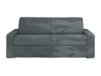 VENTE-UNIQUE.COM Sof&aacute; cama terciopelo 4 plazas gris antracita, gris 214x223cm