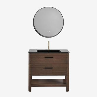 Sklum Conjunto De Mueble De Ba&ntilde;o En Madera Con Lavabo Integrado Misene Sklum