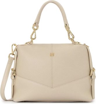 Kazar Heldere leren handtas met afneembare handvatten - Dames - Handtassen - Beige - ONE Size - Leer - Tassen