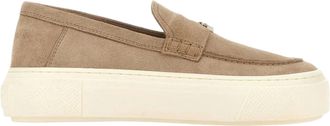 Hogan Suede Leather Flats With H Charm Detail And Memory Foam Insole