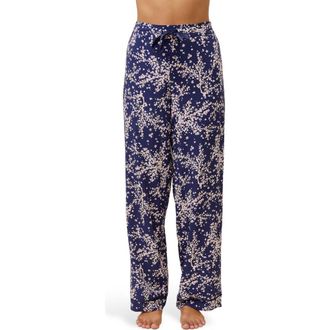 Papinelle Sleepwear Cheri Blossom Pajama Pants in Navy at Nordstrom, Size X-Large