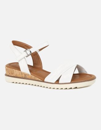 Tamaris Tamaris Womens Carnation Womens Low Wedge Sandals - White - Size: 7