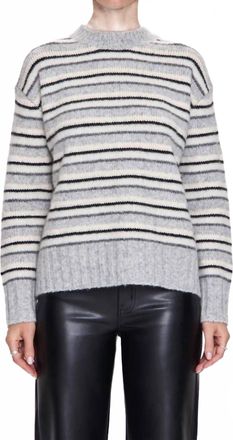 Pistola Denim Hanna Oversized Sweater In Grey White Stripe