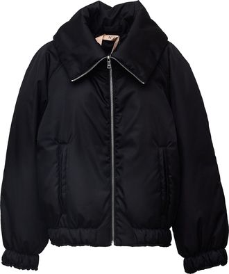 N&deg;21 Down Coat with Wide High Collar and Relaxed Silhouette