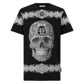 Philipp Plein T-Shirt Girocollo Ss Skull - - Tops - Uomo - Nero - S