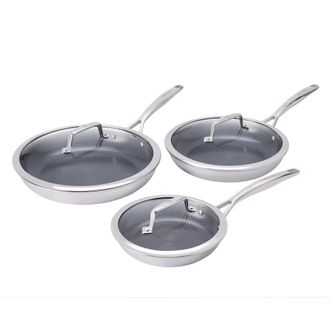 J.A. Henckels International Paradigm Ceramic 6-pc Stainless Steel Dual Performance Fry Pan Set