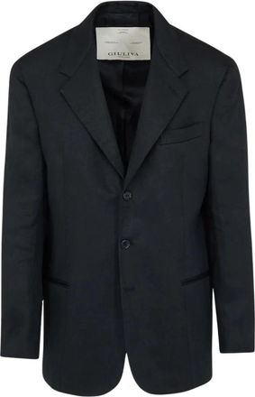 Giuliva Heritage Collection Manfredi Blazer - Heren - Blazers - Zwart - XL - Leer - Jassen