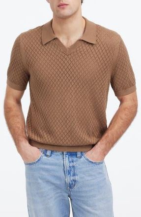 Madewell Diamond Pointelle Stitch Sweater Polo in Cargo at Nordstrom Rack, Size Xx-Large