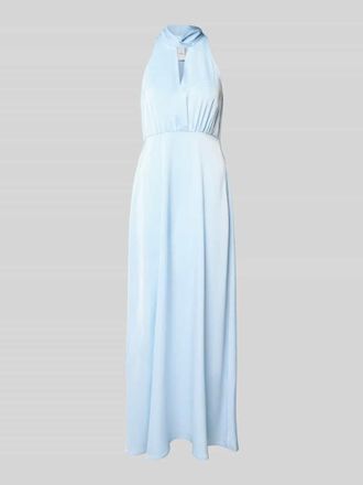 Vero Moda Maxikleid aus Satin mit Stehkragen Modell Thea in Hellblau, Gr&ouml;&szlig;e 42
