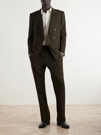 Tom Ford Slim-Fit Double-Breasted Wool, Cashmere and Silk-Blend Blazer