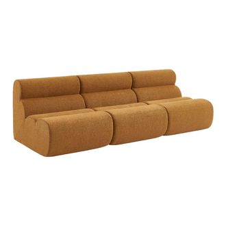 Sweeek Sof&aacute; envasado al vac&iacute;o modular de borreguito texturizado, 3 plazas