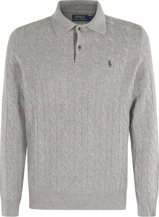 Polo Ralph Lauren Pullover in Lana-Cashmere a Treccia - - Knitwear - Uomo - Grigio - L