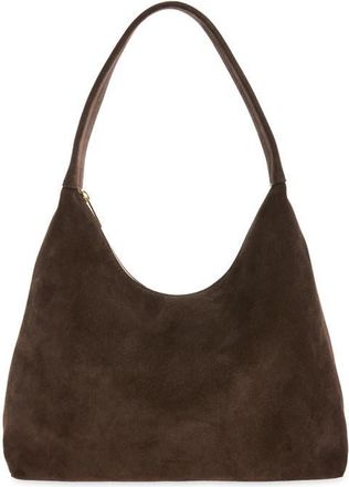 Mansur Gavriel Candy Suede Shoulder Bag in Ebony at Nordstrom