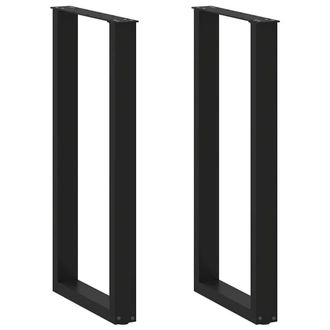 Berkfield Home Coffee Table Legs U-Shaped 2 pcs Black 40x(100-101) cm Steel