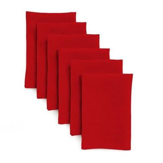 Solino Home Linen Dinner Napkins - Fete - Set of 6, 20 x 20 in Red at Nordstrom, Size Large