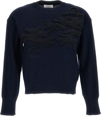 Erdem Ronde hals gebreid - Dames - Ronde hals truien - Blauw - L - Wol - Truien & Vesten