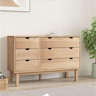 vidaXL Cajonera Otta Madera Maciza De Pino 111x43x73,5 Cm Vidaxl