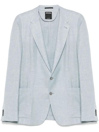 Ermenegildo Zegna slub-texture blazer - Blue